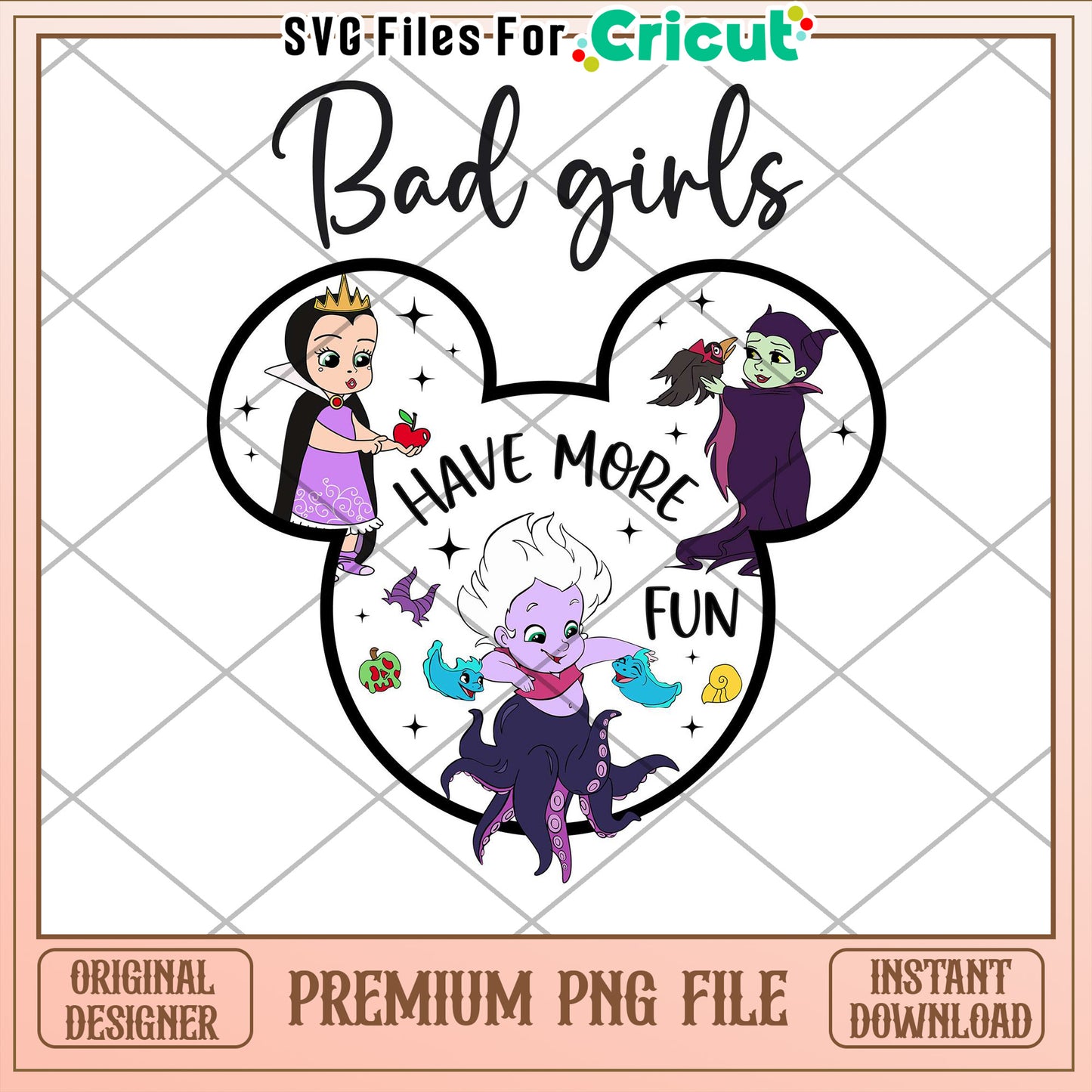Bad Girls Disney PNG Cricut File