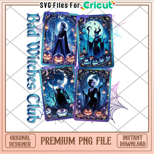 Bad Witches Club PNG File for Cricut Halloween Crafts Download