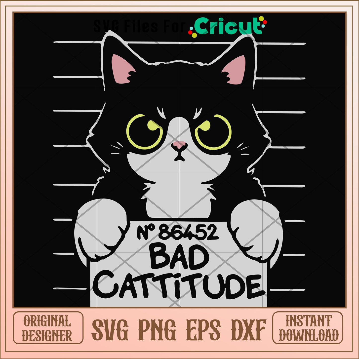 Bad Cattitude prisoner cat svg, Cattitude svg, other svg