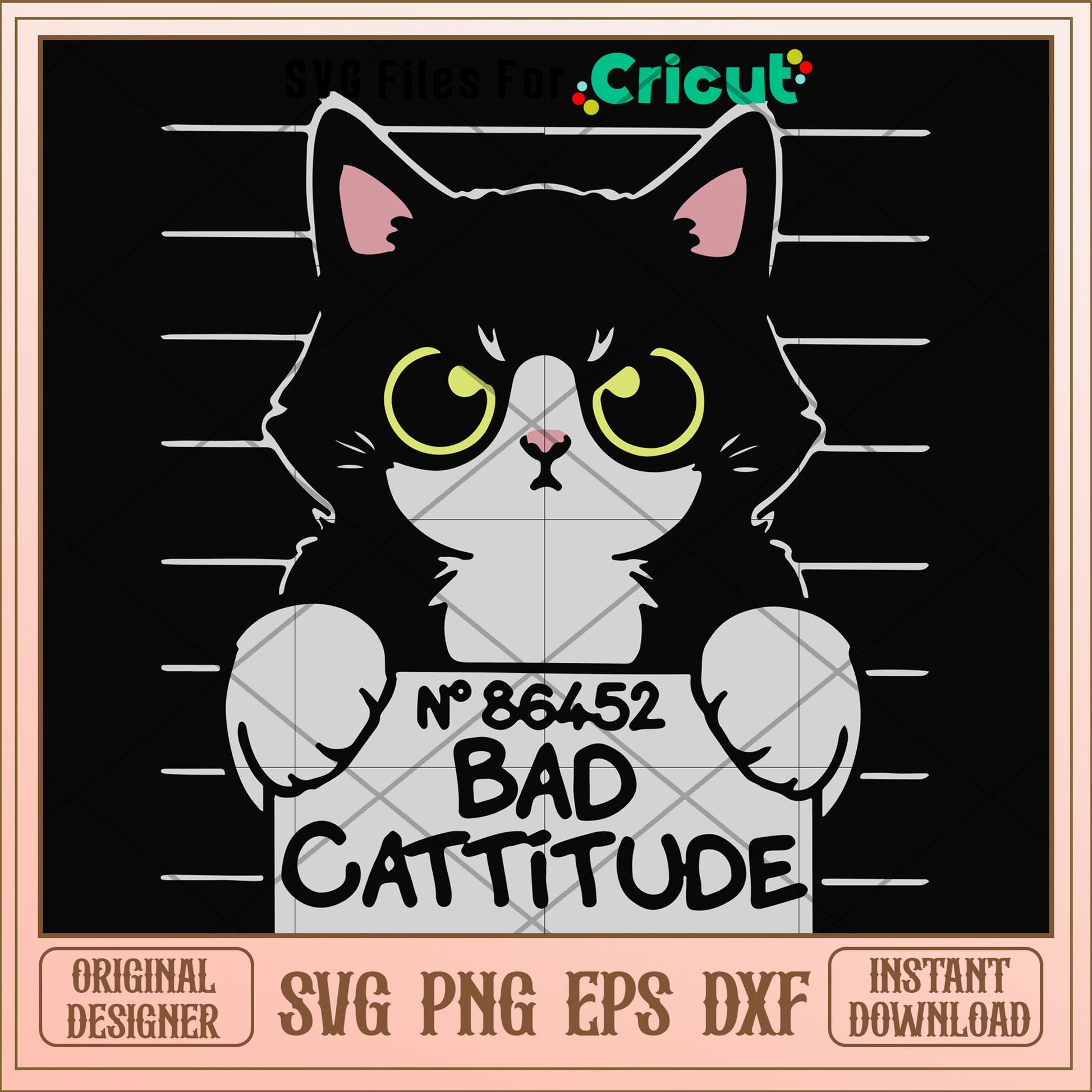 Bad Cattitude prisoner cat svg, Cattitude svg, other svg