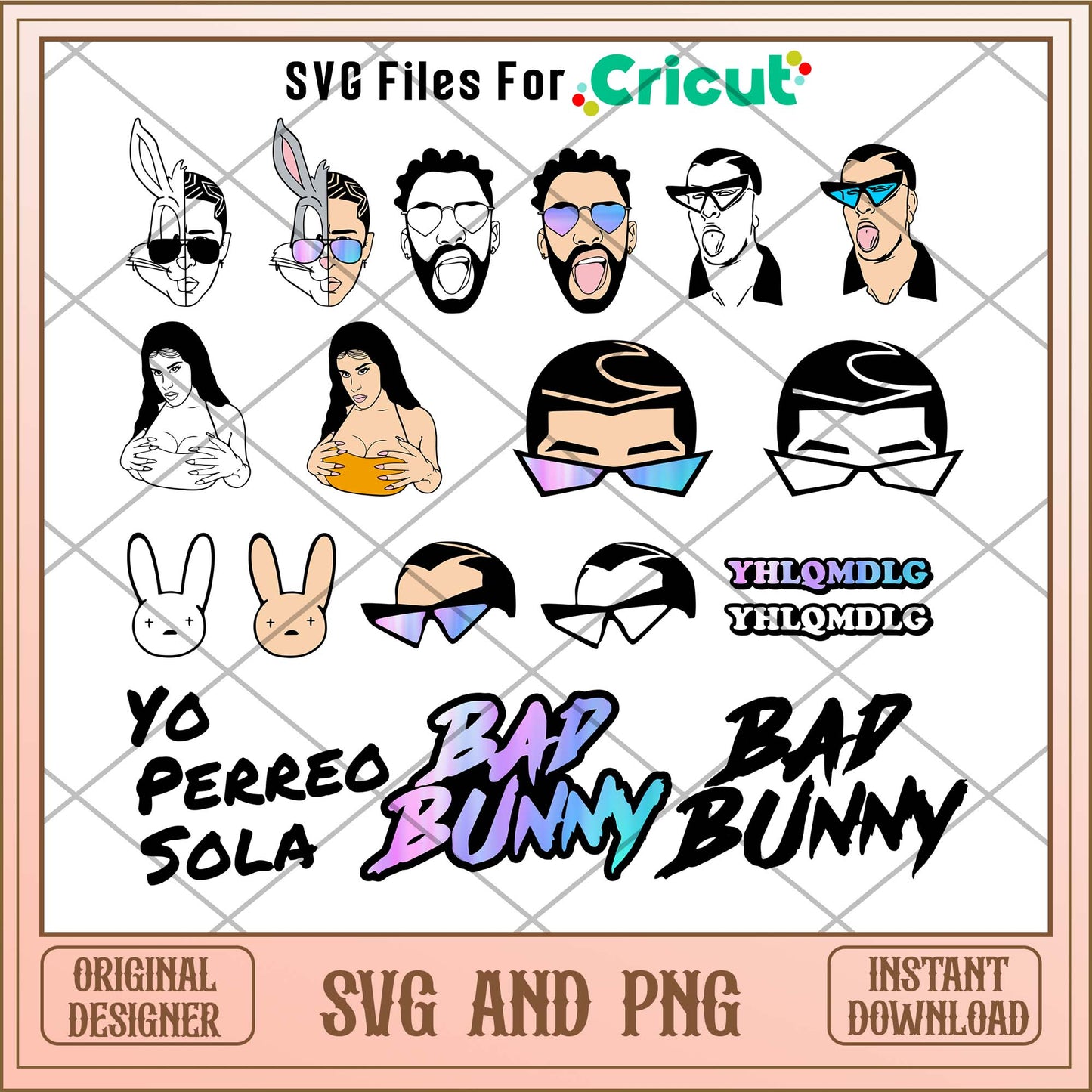 Bad Bunny Yo perreo sola svg bundle, Bad Bunny svg - Svgfileforcricut
