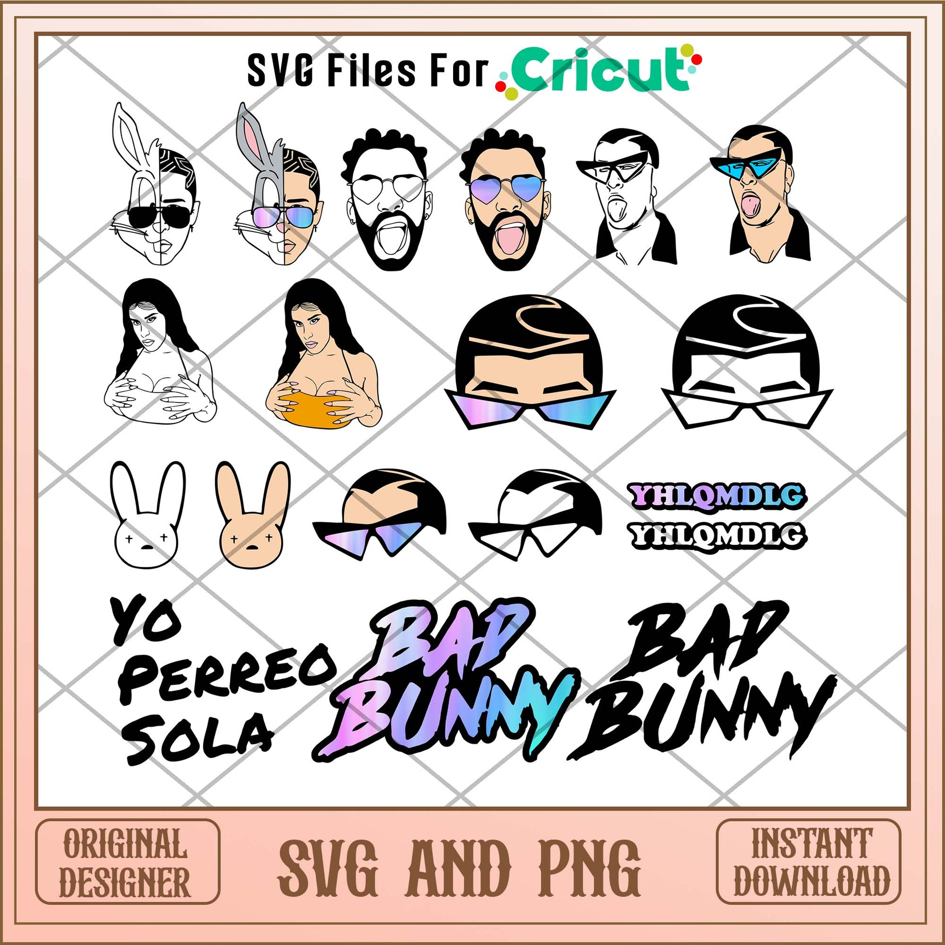 Bad Bunny Yo perreo sola svg bundle, Bad Bunny svg - Svgfileforcricut