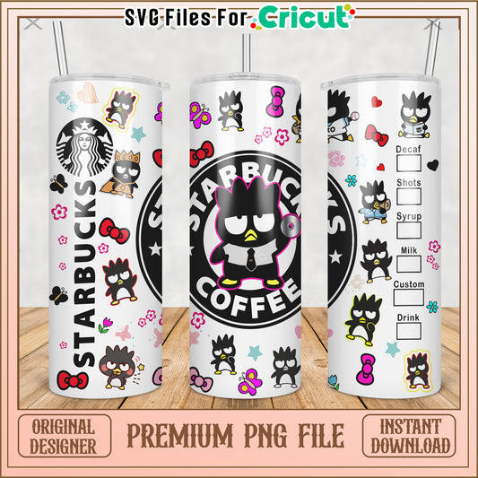 Badtz maru coffee tumbler png, labubu doll png, labubu toys png