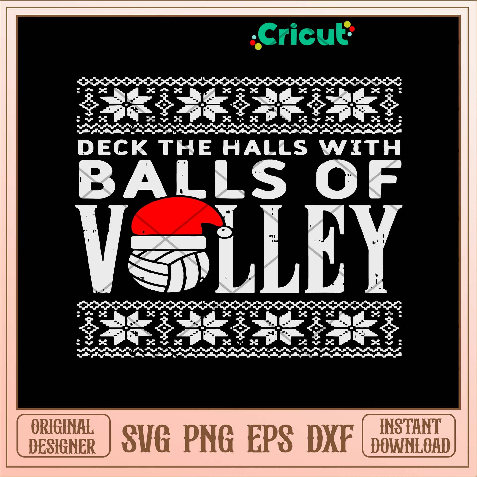 Balls Of Volley Xmas Volleyball Svg-Svgfilesforcricut