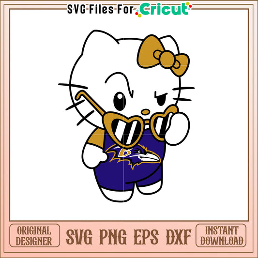 Baltimore Ravens Hello Kitty SVG Design for Fans