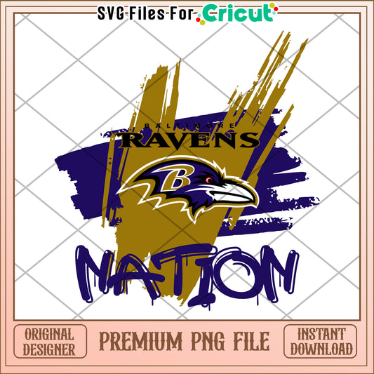 Baltimore Ravens Nation graphic, perfect for Cricut projects