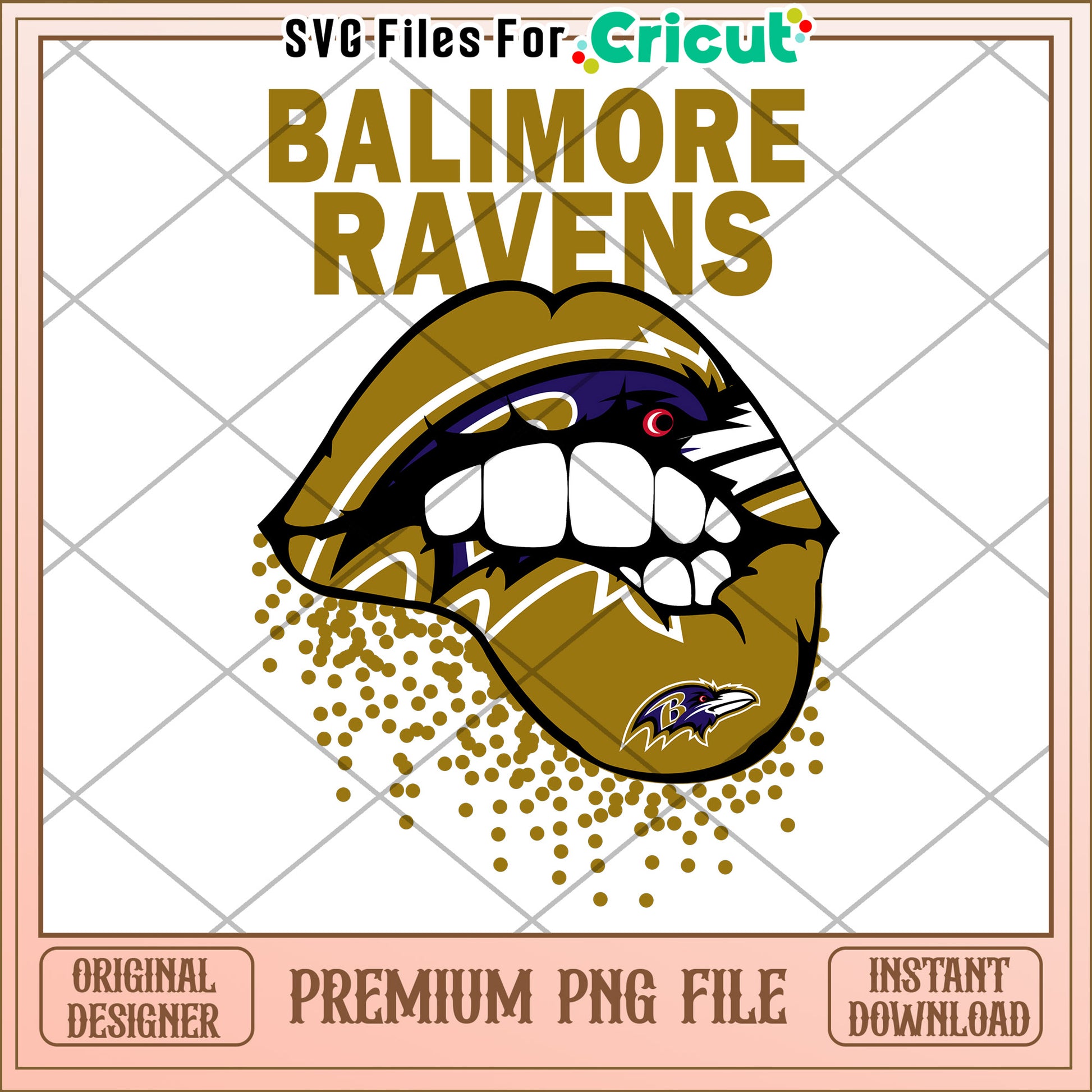 Baltimore Ravens PNG file for Cricut, trendy lip design download