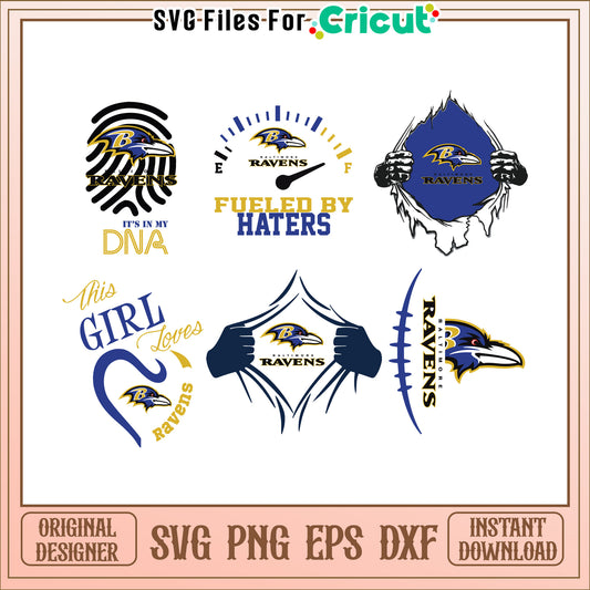 Baltimore Ravens SVG Bundle 5 Designs