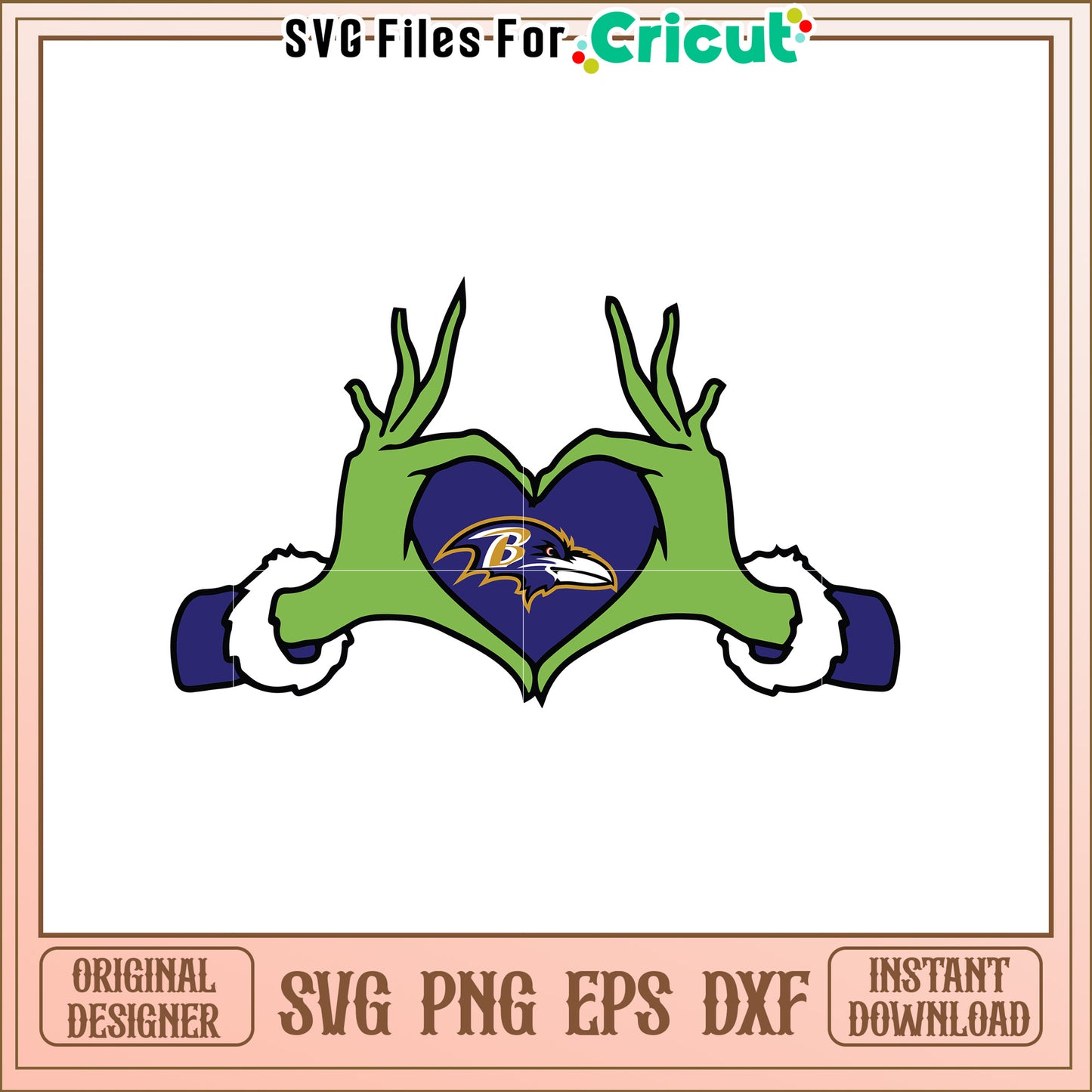Baltimore Ravens SVG Heart Design