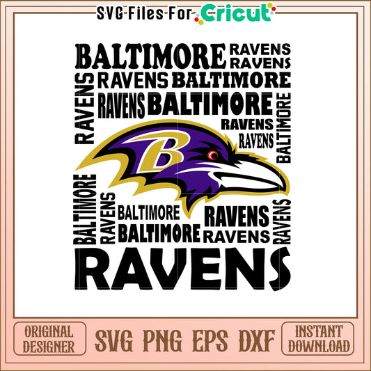 Baltimore Ravens Team Logo SVG Design for Fans
