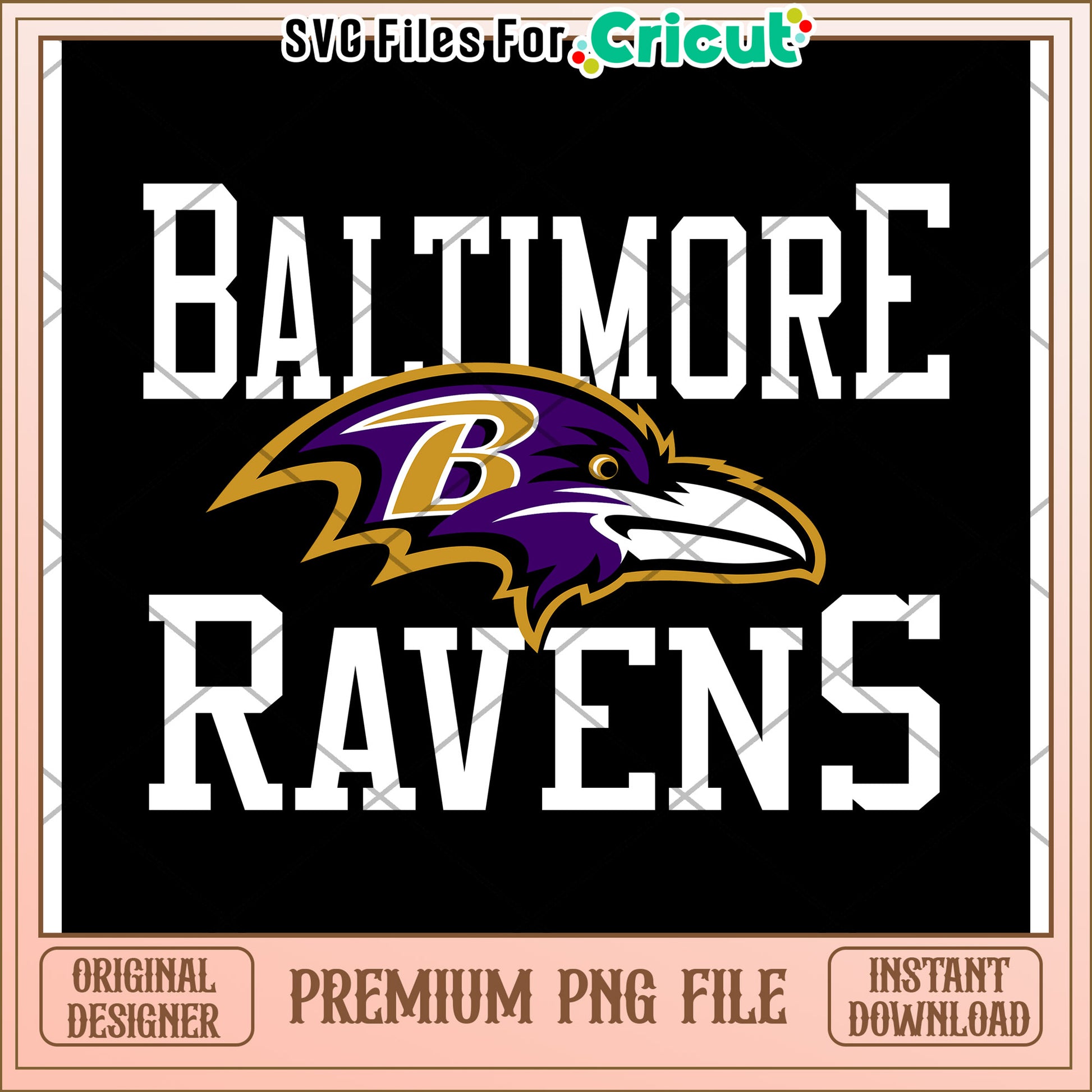 Baltimore Ravens design for Cricut, premium PNG file download