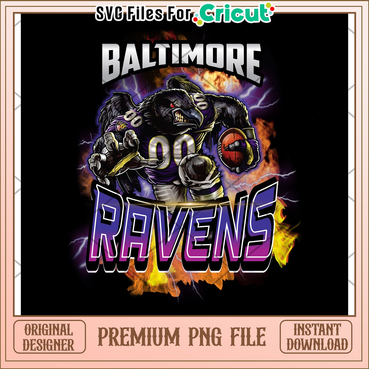 Baltimore Ravens graphic design for fans, perfect for Cricut use