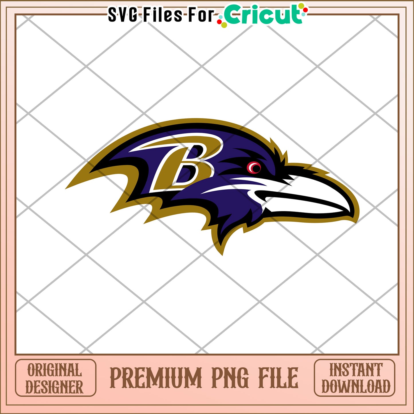 Baltimore Ravens logo design for Cricut projects, instant download PNG file