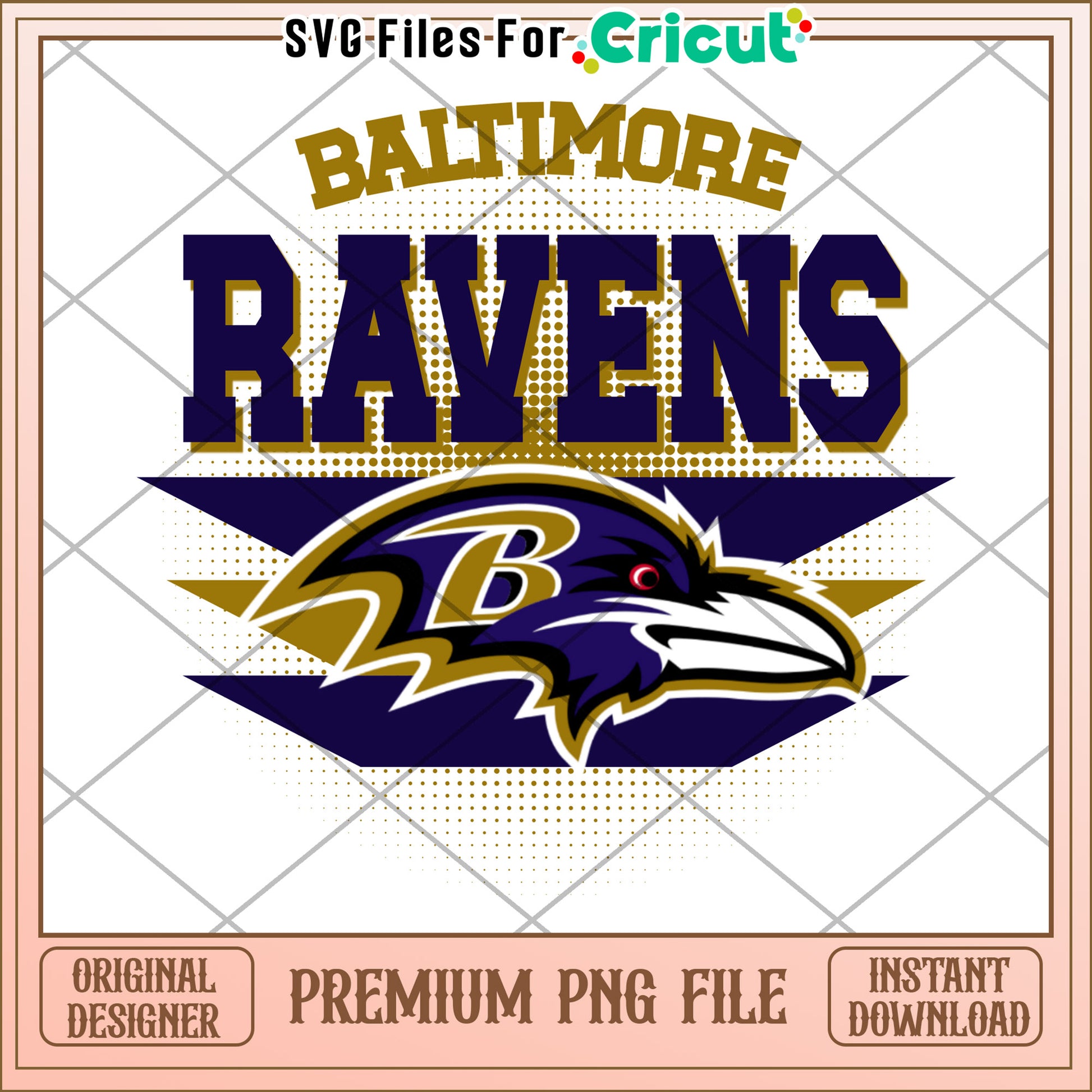 Baltimore Ravens logo design for Cricut projects, premium PNG file