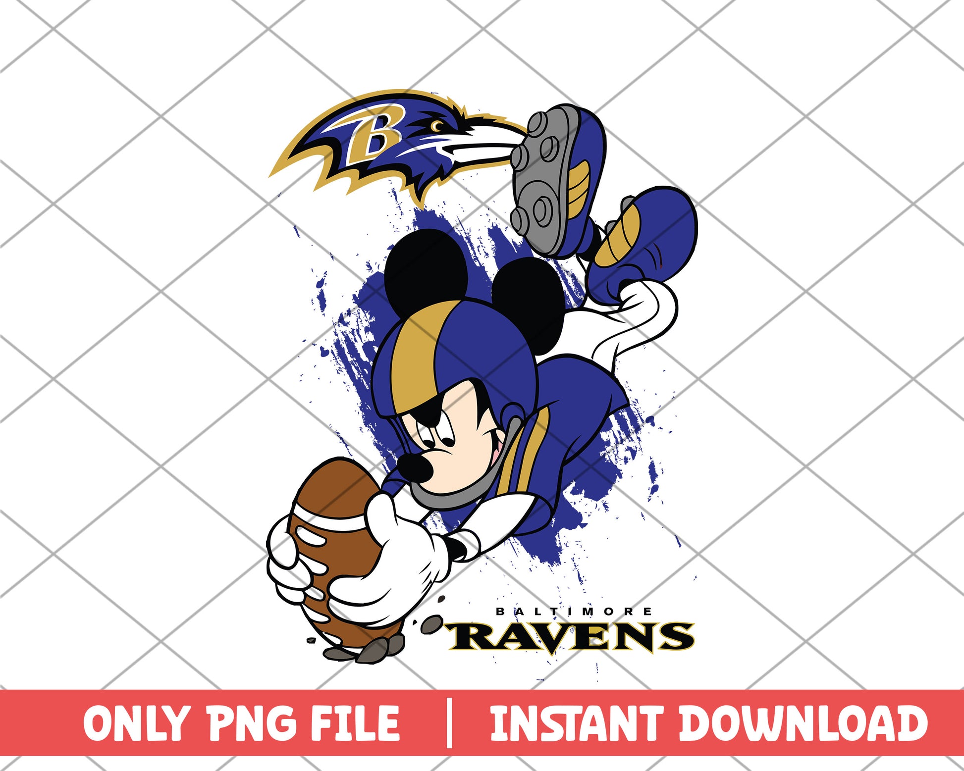 Baltimore ravens mickey touch down png, baltimore ravens png