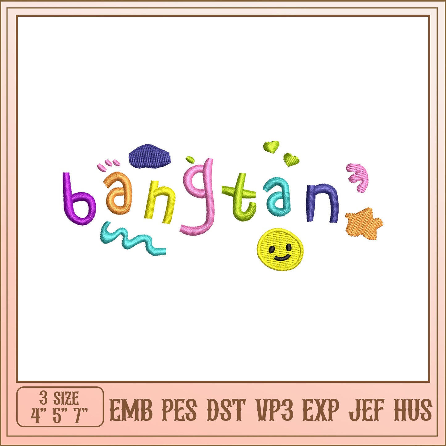 Bangtan Embroidery Design