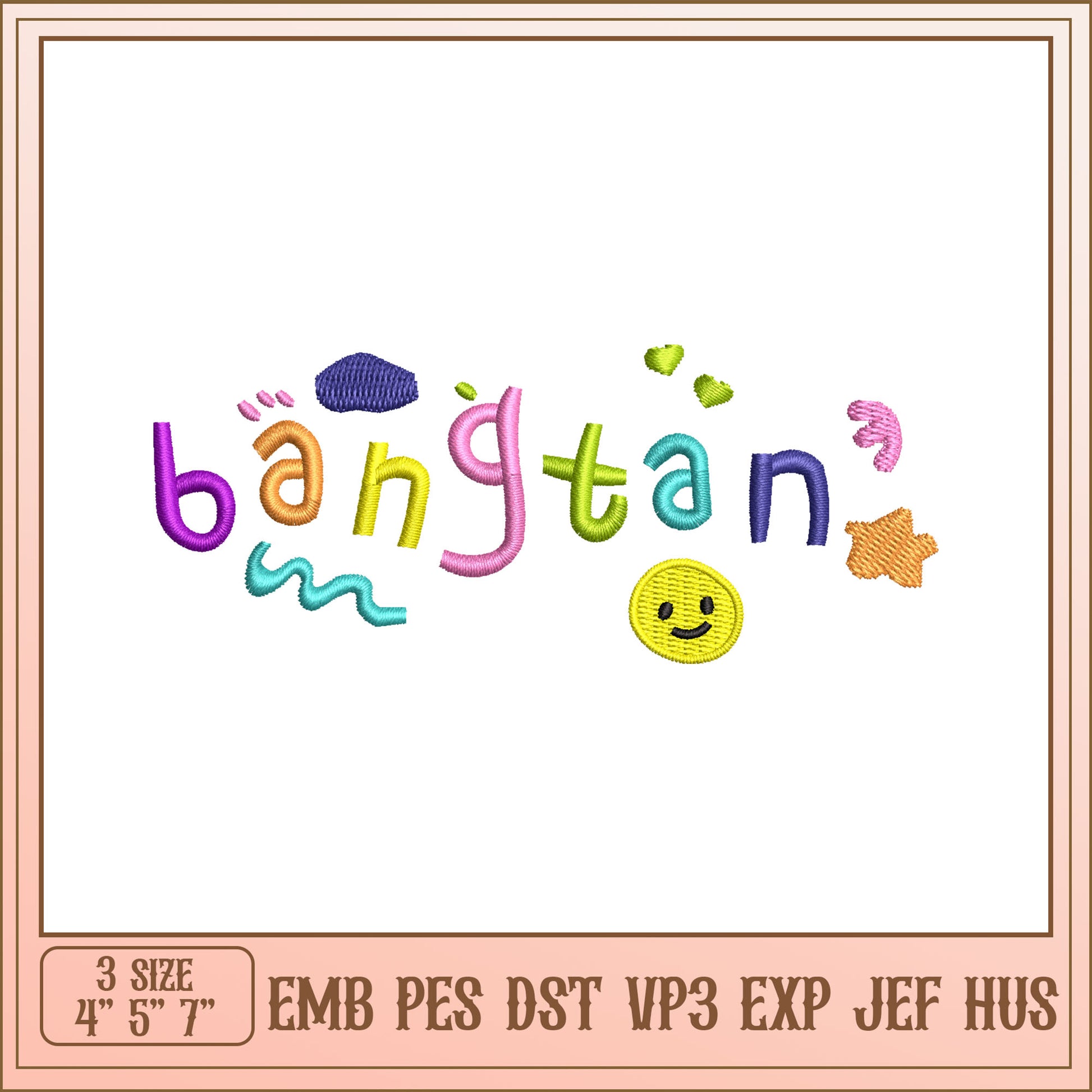 Bangtan Embroidery Design