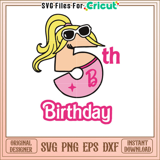 Barbie 5th Birthday SVG