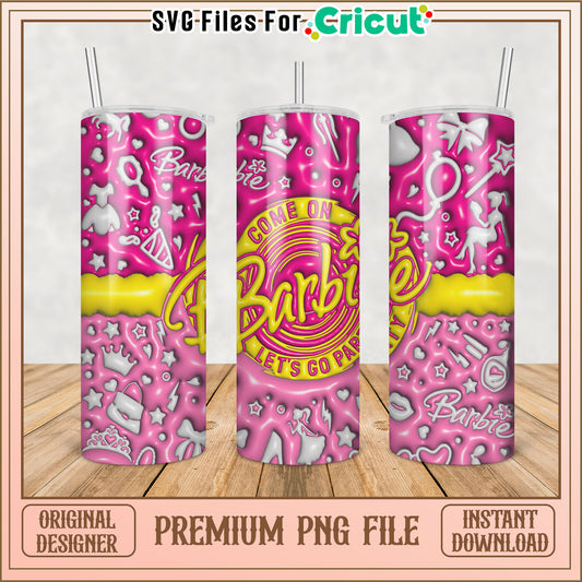 Barbie Party Tumbler PNG Sublimation