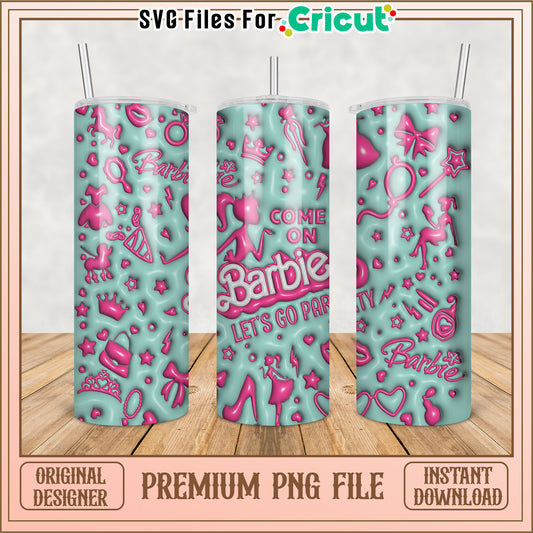 Barbie Party Tumbler PNG Sublimation Design