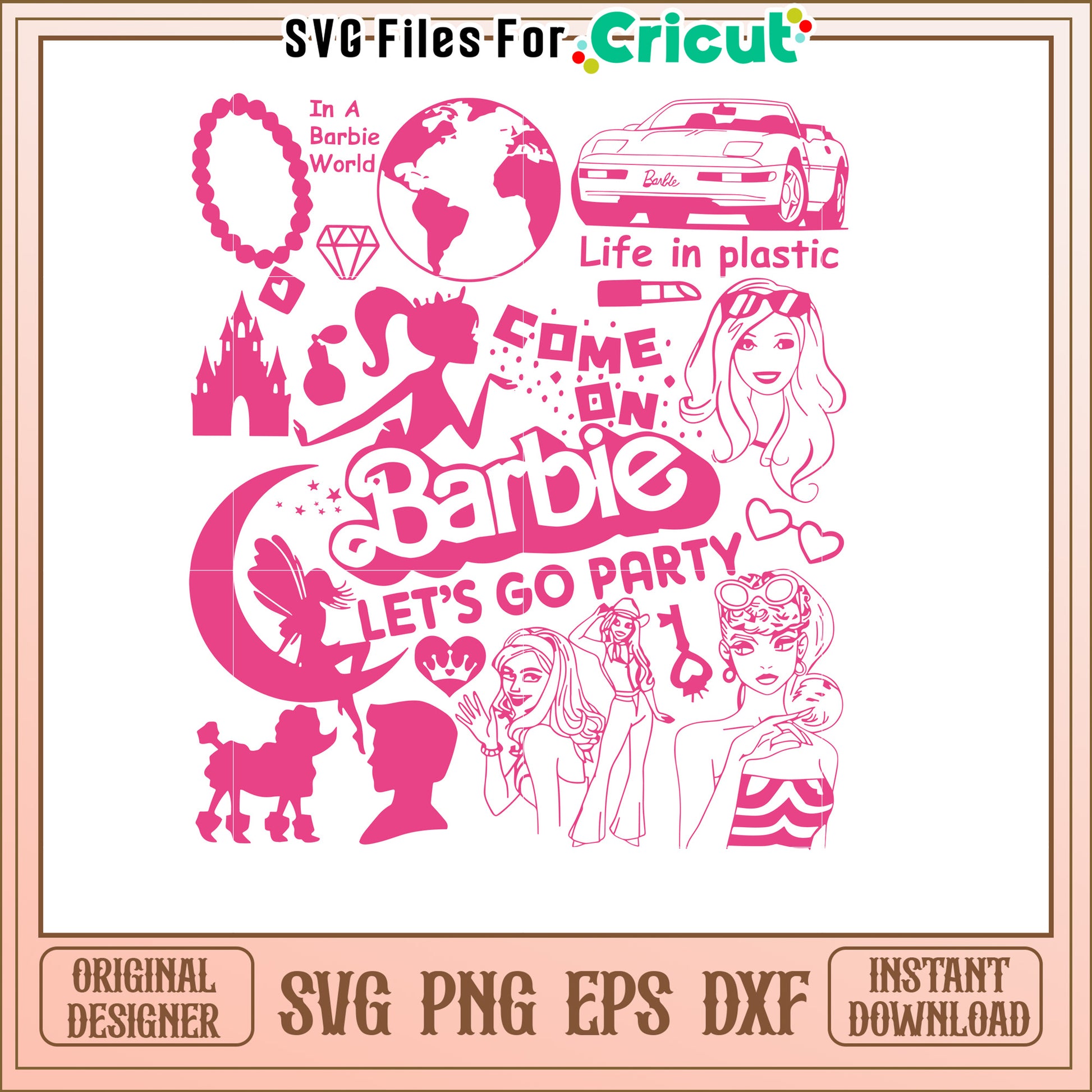 Barbie SVG Cut Files Party Designs