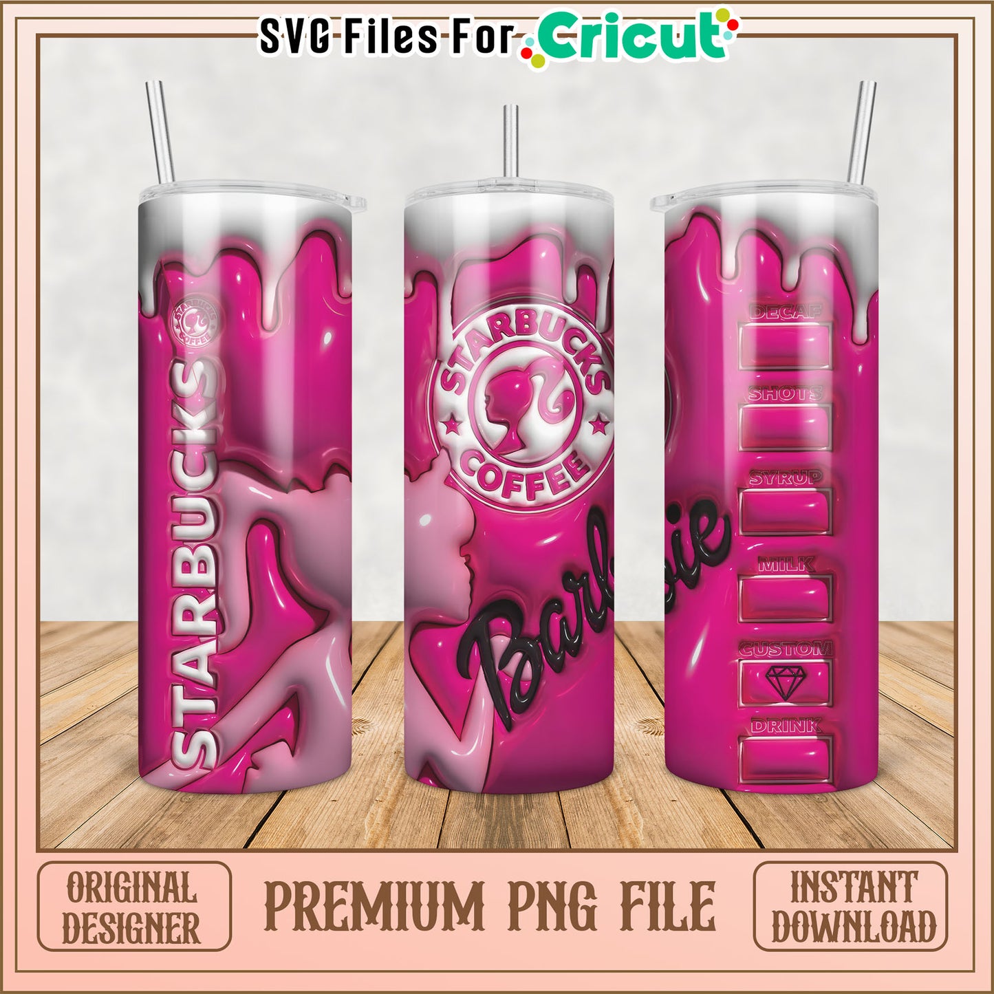 Barbie Starbucks Tumbler PNG