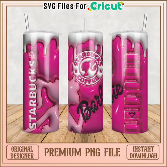 Barbie Starbucks Tumbler PNG Design