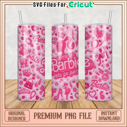 Barbie Themed Tumbler PNG File for DIY Projects