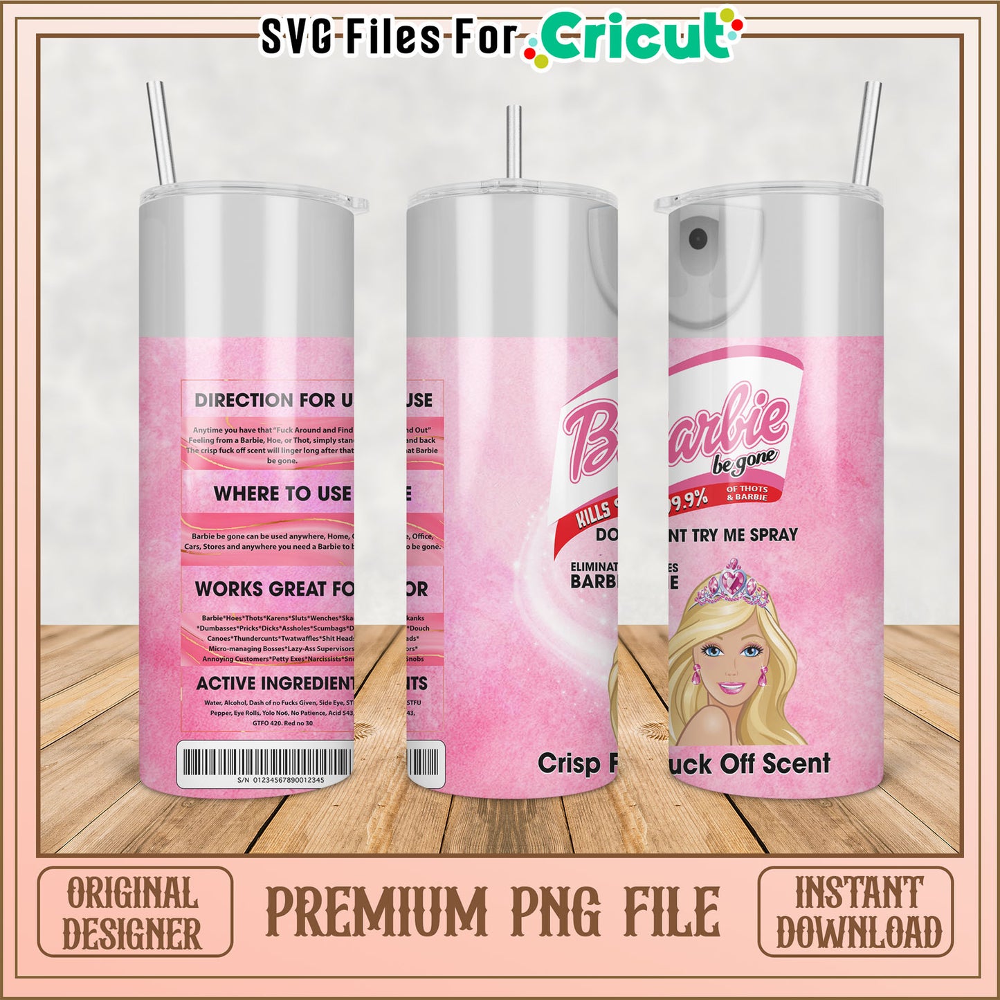 Barbie Tumbler PNG Instant Download