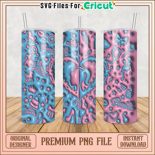 Barbie Tumbler PNG Sublimation Design