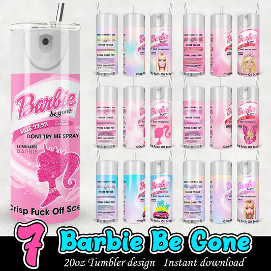 Barbie Be gone tumbler bundle, Barbie 20oz tumbler bundle