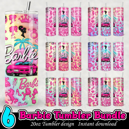 Barbie Color Tumbler Bundle, Barbie png tumbler bundle