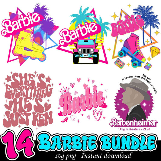 Barbie movies logo bundle svg, Barbie cartoon png bundle