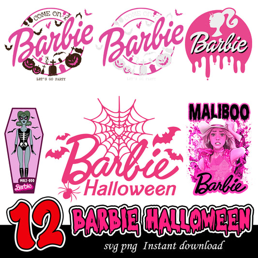 Barbie halloween png bundle, Halloween dolls art bundle