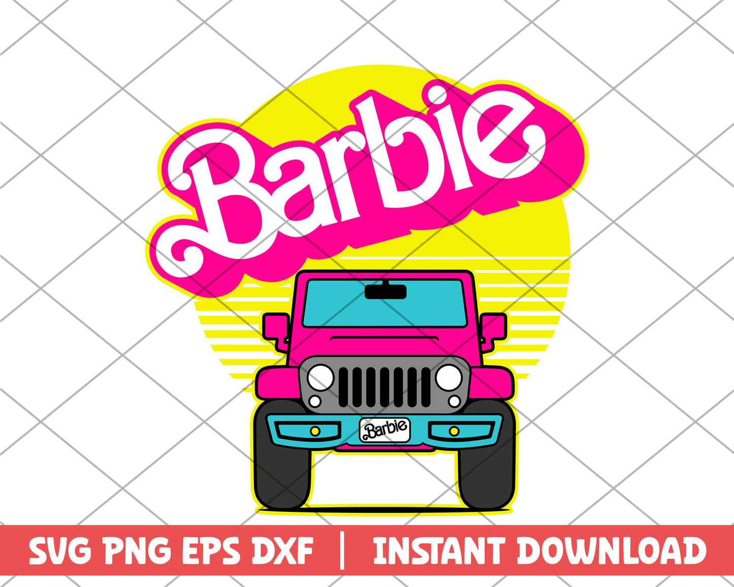 Barbie car barbie svg 