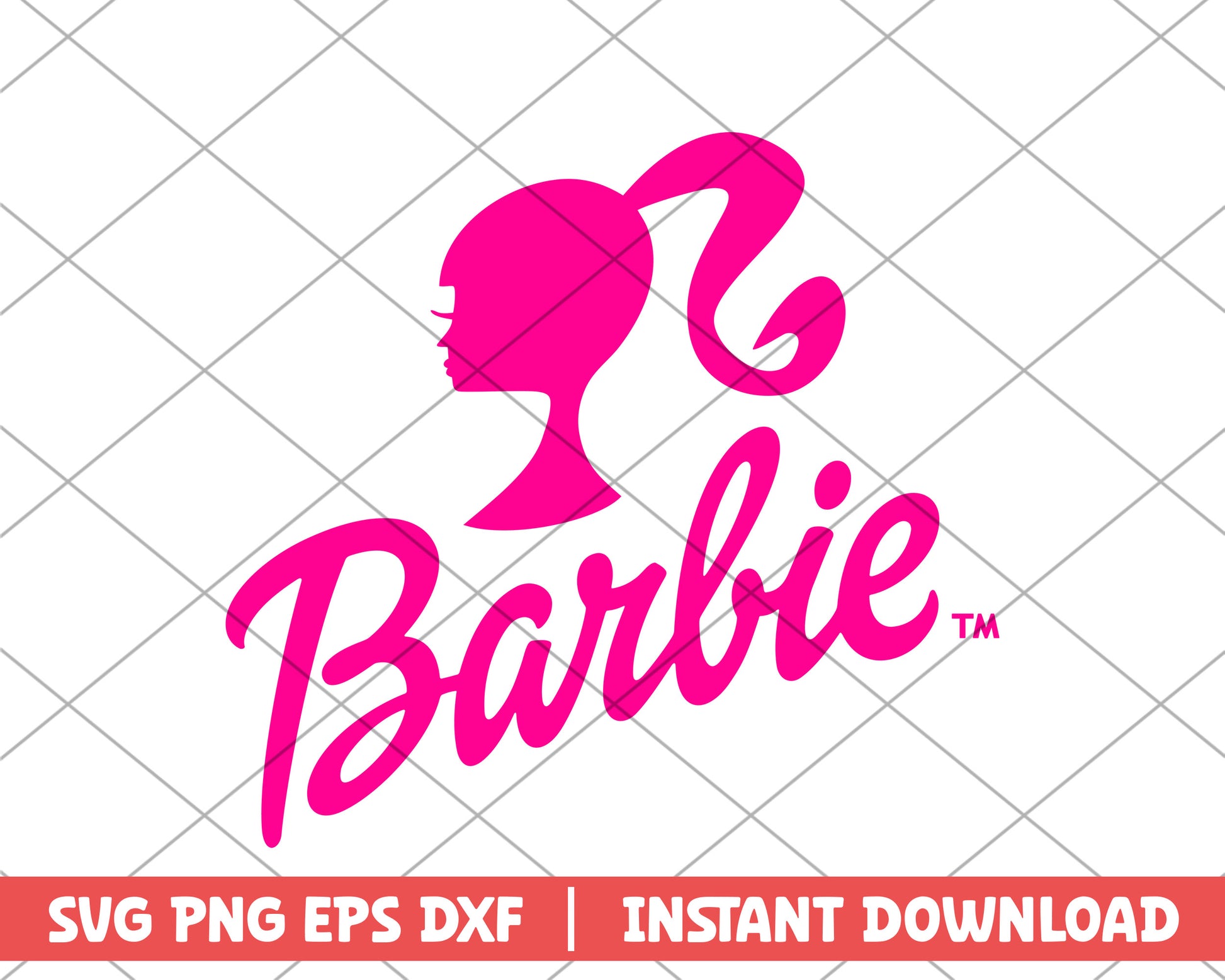 Barbie head pink barbie svg