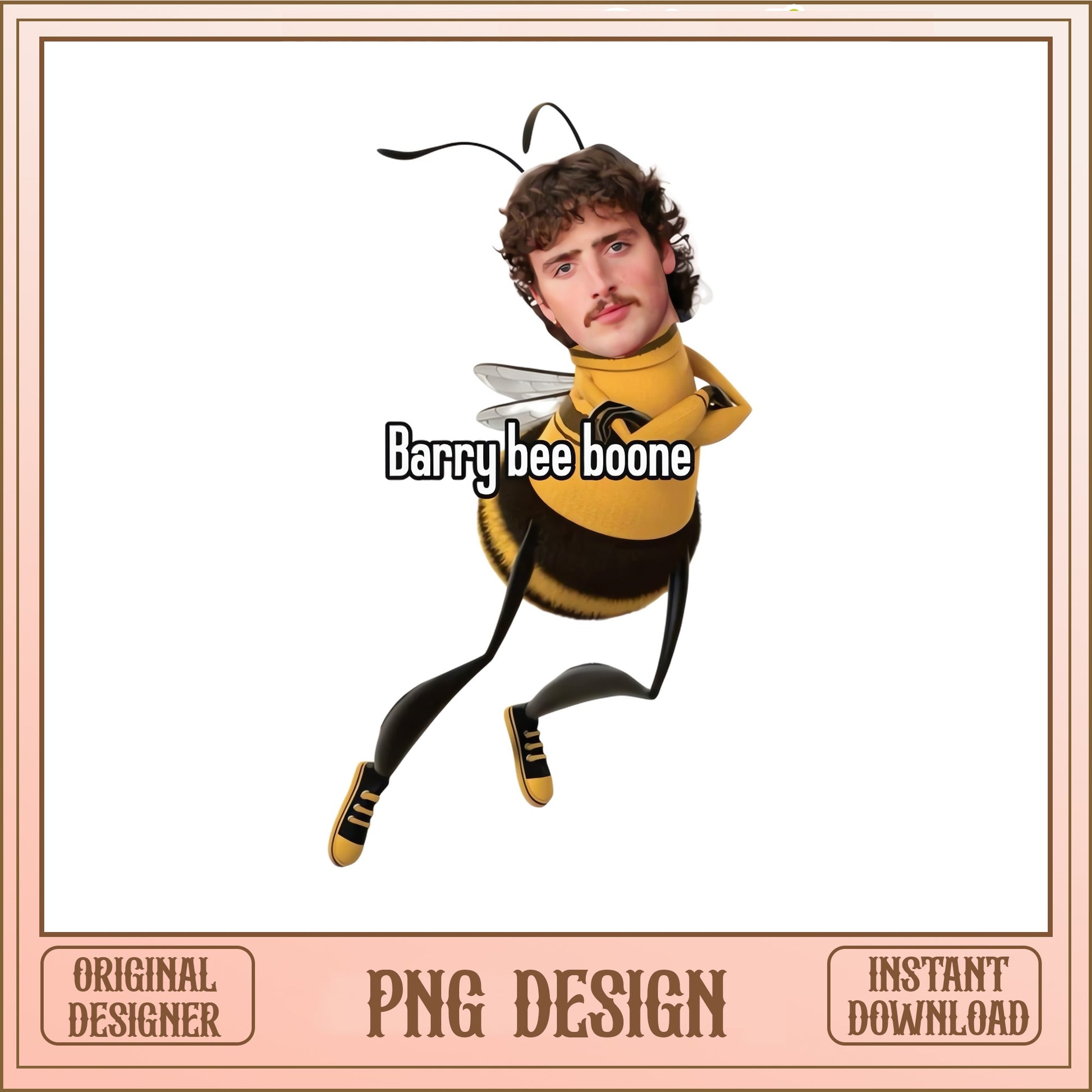Barry Bee Boone Meme PNG, Funny Bee Movie Design, Viral Meme PNG