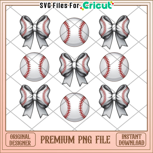 Baseball Bow PNG Images Instant Download