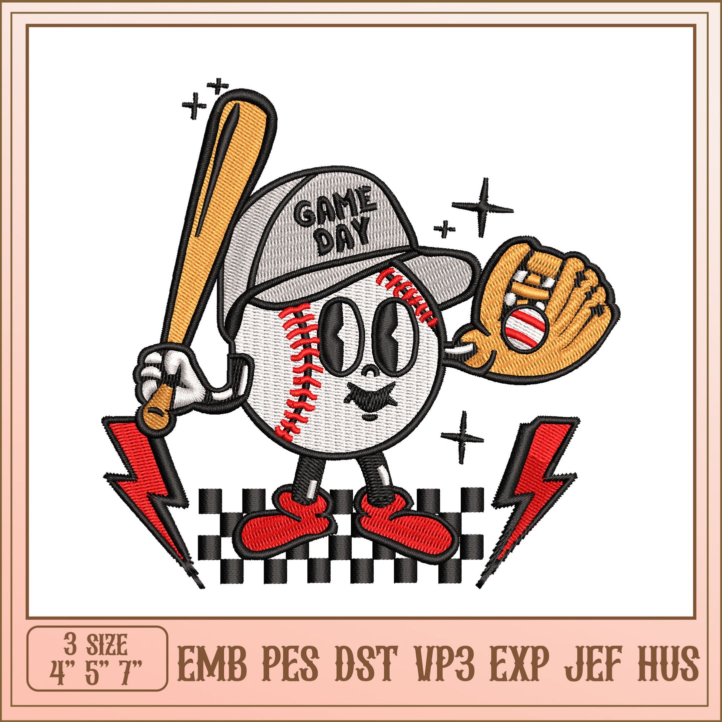 Baseball Embroidery Design