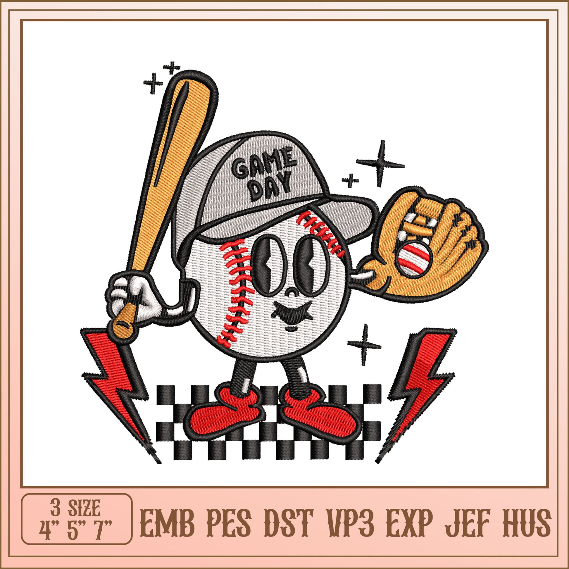 Baseball Embroidery Design