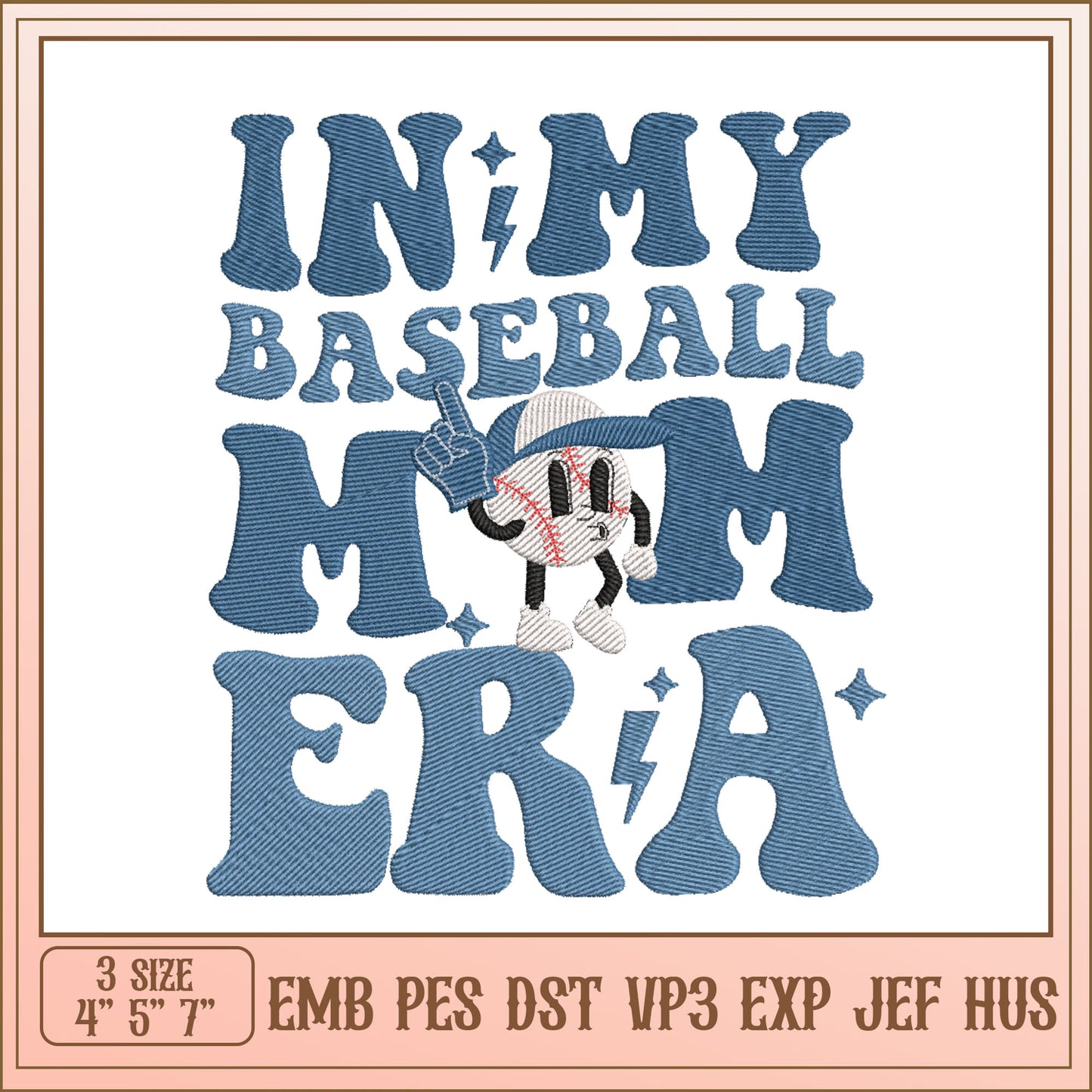 Baseball Mom Embroidery Design