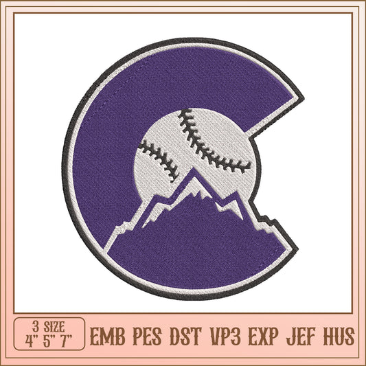Baseball Mountain Embroidery Design