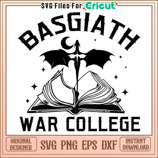 Basgiath war college book svg, basgiath war college svg, romantasy dragon svg