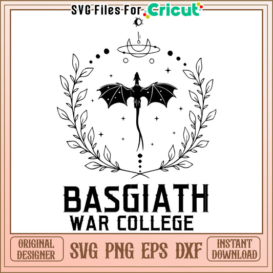 Basgiath war college logo svg, fourth wing svg, dragon rider svg
