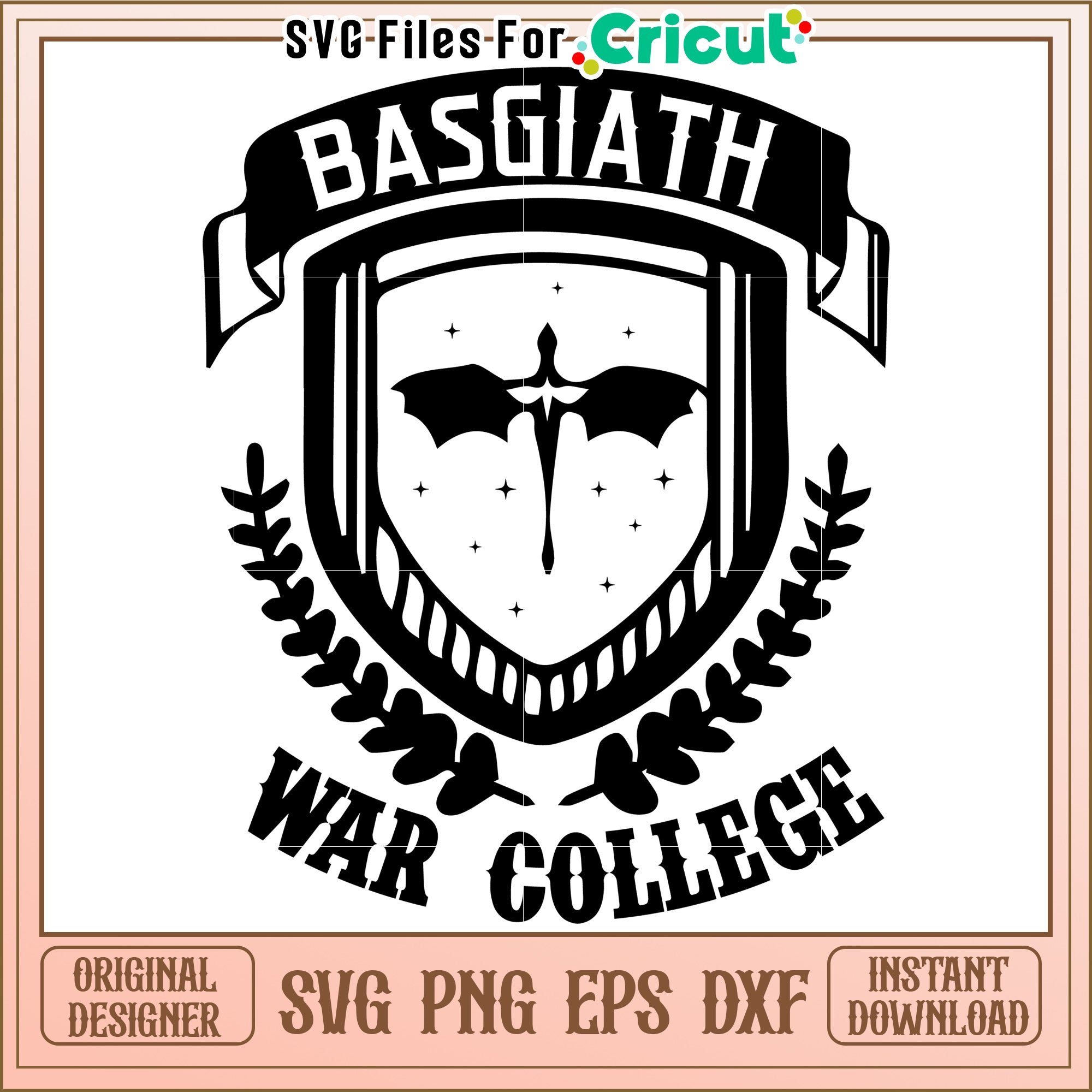 Basgiath war college logo svg, fourth wing svg, romantasy dragon svg ...
