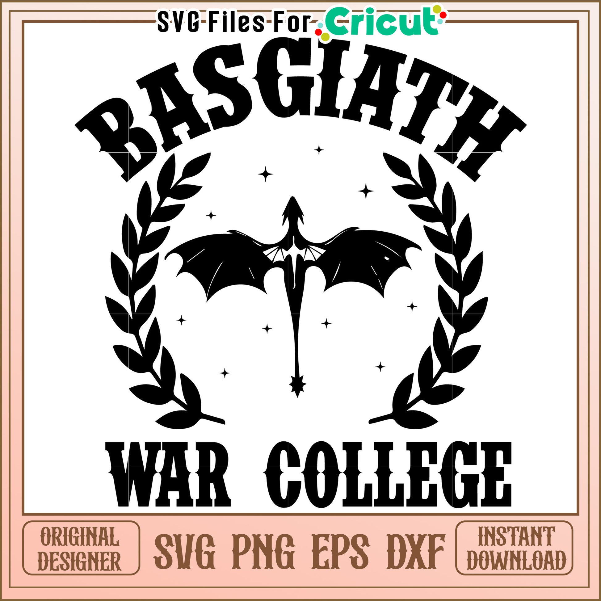Basgiath war college svg, basgiath war college svg, romantasy dragon svg