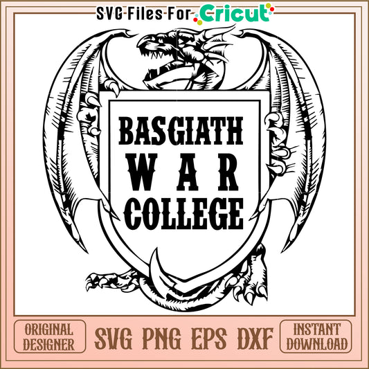 Basgiath war college svg, fourth wing svg, romantasy dragon svg