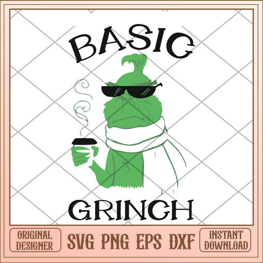 Basic Grinch art svg, Christmas Grinch is drinking svg bundle