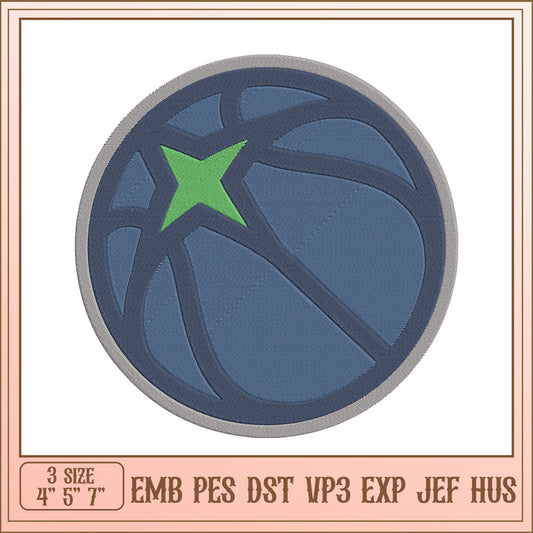 Basketball Embroidery Design - 3 Sizes