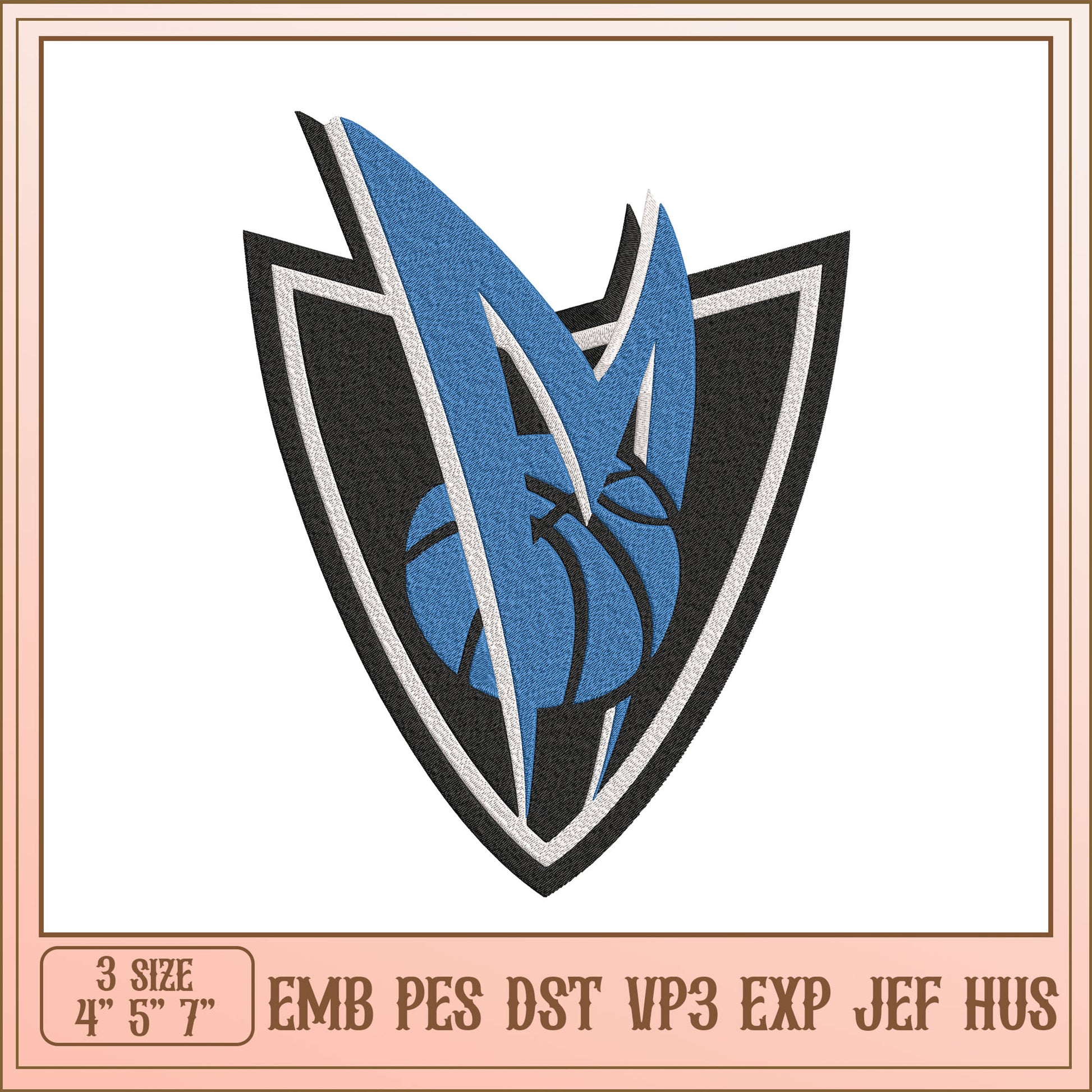 Basketball Embroidery Design